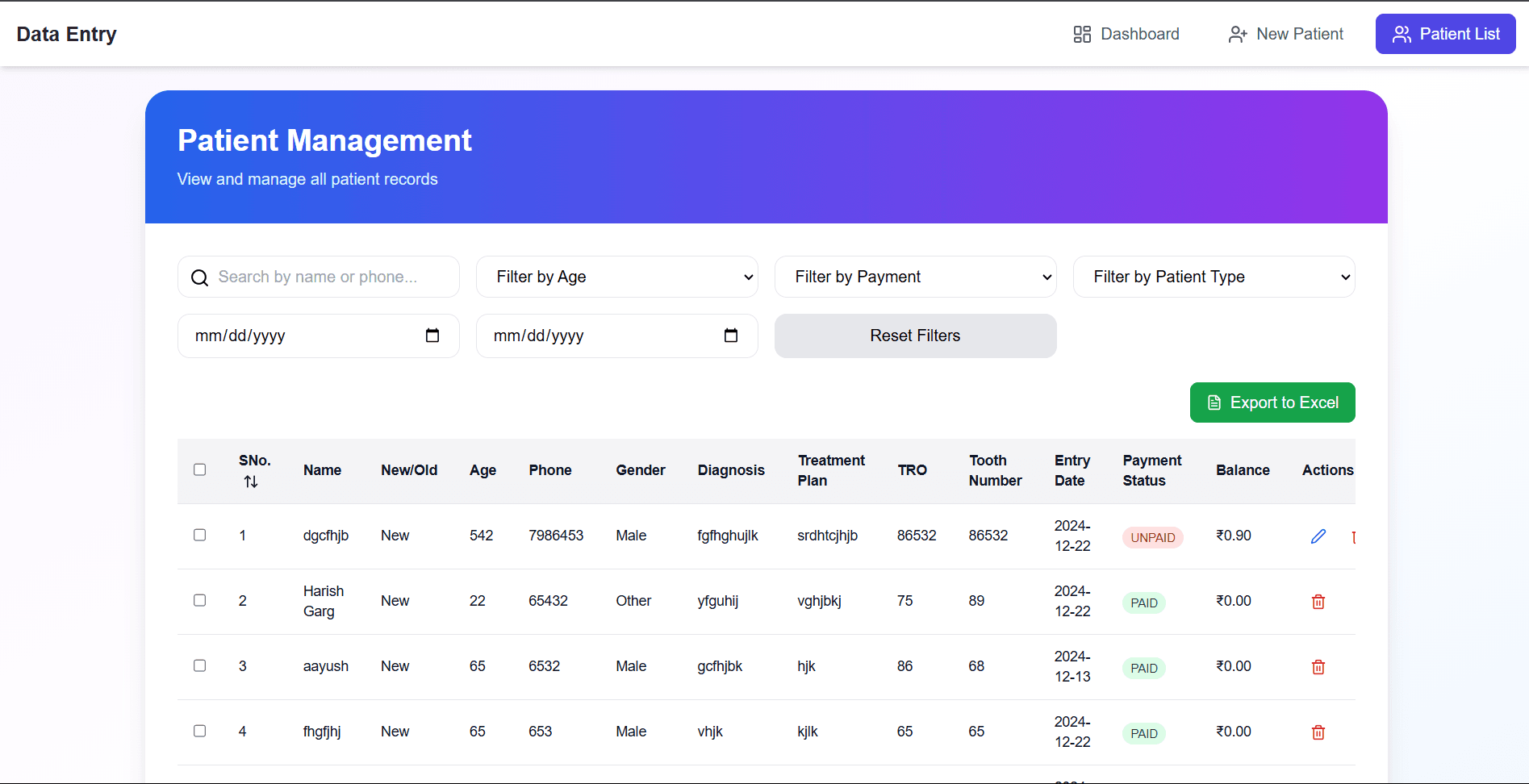 Data Entry Website